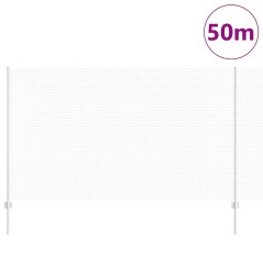 vidaXL Recinzione in Filo Saldato con 44 U Post Argento 1.4x50 m Acciaio