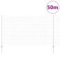 vidaXL Recinzione in filo saldato con 44 pali U Silver 1.4x50 m in acciaio