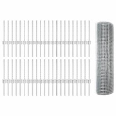vidaXL Recinzione in Filo Saldato con 44 Post U Argento 0.4x100 m Acciaio
