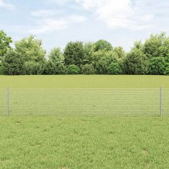 vidaXL Recinzione in Filo Saldato con 44 Pali U Argento 0.4x100 m Acciaio