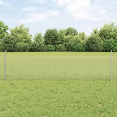 vidaXL Recinzione in Filo Saldato con 5 Pannelli Argento 0.5x100 m Acciaio