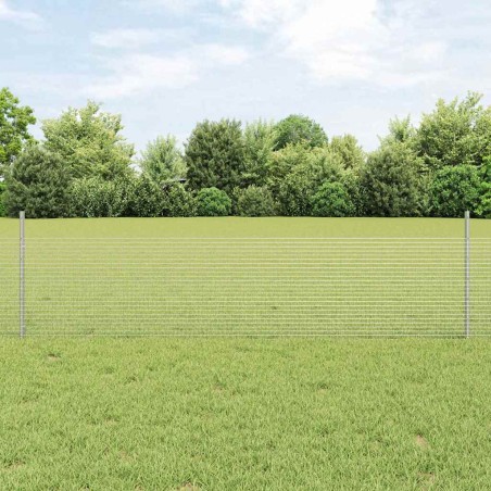 vidaXL Recinzione in Filo Saldato con 5 Pannelli Argento 0.5x100 m Acciaio