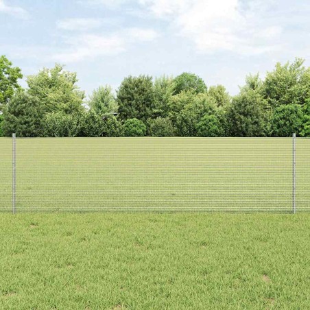 vidaXL Recinzione in rete saldata con 44 pali U Argento 0.6x100 m Acciaio