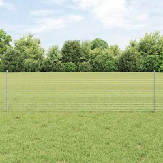 vidaXL Recinzione in Rete Saldato con 44 Posti U Argento 0.6x100 m Acciaio