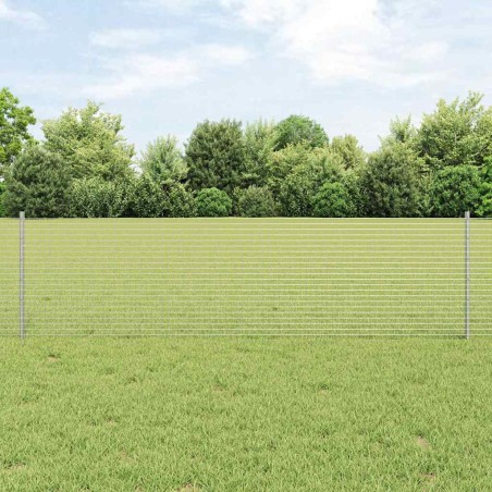 vidaXL Recinzione in Rete Saldato con 44 Posti U Argento 0.6x100 m Acciaio