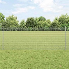 vidaXL Recinzione in filo saldato con 44 pali a U Argento 0.8x100 m Acciaio