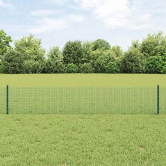 vidaXL Recinzione in Rete Saldato con 5 Post U Verde 0.4x10 m Acciaio