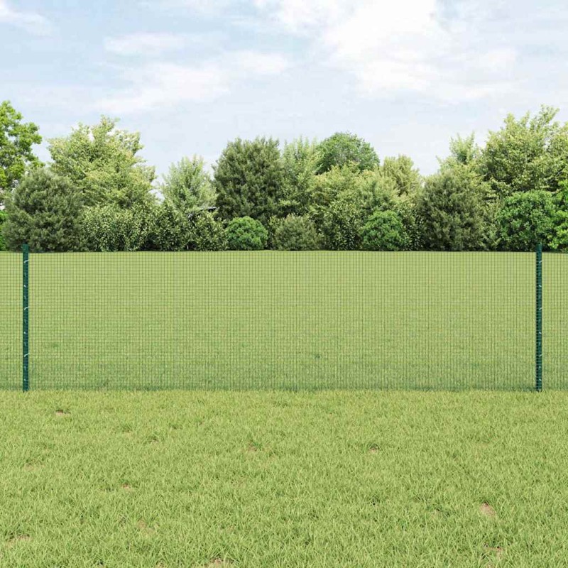vidaXL Recinto in rete saldata con 5 pali a U Verde 0.6x10 m Acciaio vidaXL Recinto in rete saldata con 5 pali a U Verde 0.6x10 m Acciaio