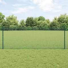 vidaXL Recinzione in Rete Saldato con 5 Poste U Verde 0,8x10 m Acciaio