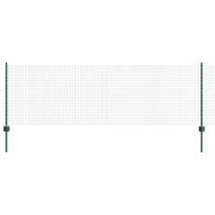 vidaXL Recinzione in filo saldato con 5 pali U Verde 0.8x10 m Acciaio