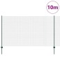 vidaXL Recinzione in Filo Saldato con 5 Post U Verde 1.4x10 m Acciaio vidaXL Recinzione in Filo Saldato con 5 Post U Verde 1.4x10 m Acciaio