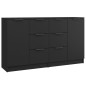 Credenze 2 pz Nere 60x30x70 cm in Legno Multistrato Credenze 2 pz Nere 60x30x70 cm in Legno Multistrato