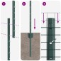 vidaXL Recinzione in Filo Saldato con 5 Post in U Verde 1,6x10 m Acciaio vidaXL Recinzione in Filo Saldato con 5 Post in U Verde 1,6x10 m Acciaio