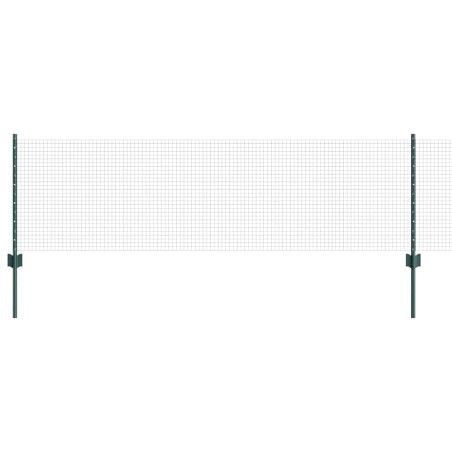 vidaXL Recinzione in Rete Saldata con 11 Pali a U Verde 0.6x25 m Acciaio