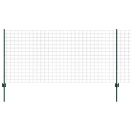 vidaXL Recinzione in Filo Saldato con 11 Posti a U Verde 1x25 m Acciaio