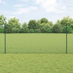 vidaXL Recinzione in Filo Saldato con 11 Pali U Verde 1.2x25 m Acciaio