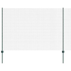 vidaXL Recinzione in filo saldato con 11 pali a U Verde 1.5x25 m Acciaio
