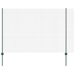 vidaXL Recinzione in rete saldata con 11 pali a U verde 1.5x25 m in acciaio