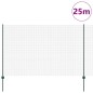 vidaXL Recinzione in rete saldata con 11 pali a U verde 1.5x25 m in acciaio