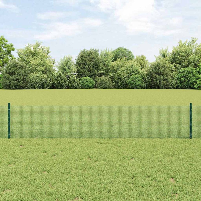 vidaXL Recinzione in Filo Saldato con 22 Pali U Verde 0.4x50 m Acciaio vidaXL Recinzione in Filo Saldato con 22 Pali U Verde 0.4x50 m Acciaio