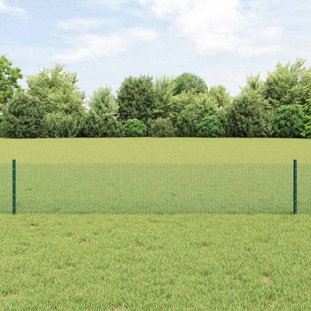 vidaXL Recinzione in Filo Saldato con 22 Pali U Verde 0.4x50 m Acciaio
