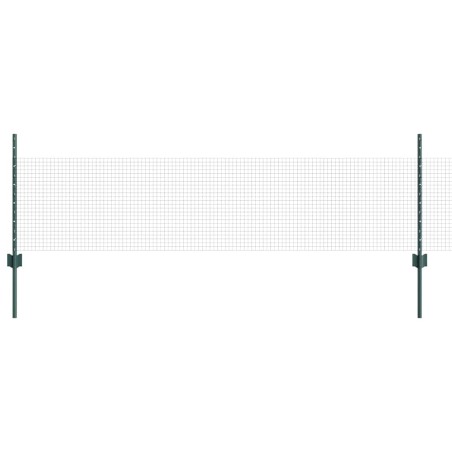 vidaXL Recinzione in Rete Saldato con 22 Pali a U Verde 0.5x50 m Acciaio