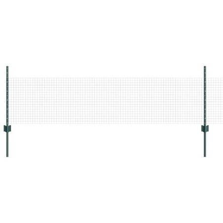 vidaXL Recinzione in Filo Saldato con 22 Pali a U Verde 0.5x50 m Acciaio