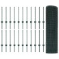 vidaXL Recinzione in Filo Saldato con 22 Pali a U Verde 0.5x50 m Acciaio