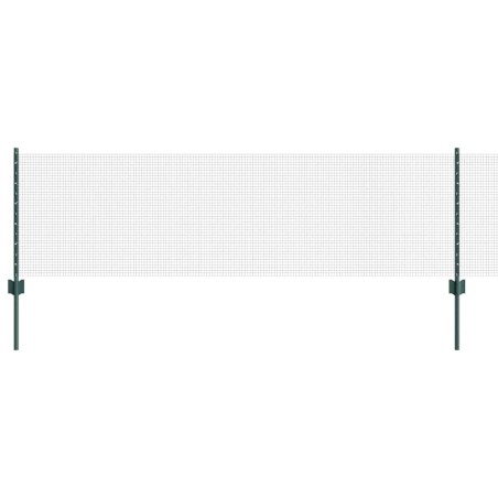 vidaXL Recinzione in Filo Saldato con 22 Pali U Verde 0.6x50 m Acciaio