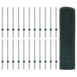 vidaXL Recinzione in Rete Saldato di con 22 U Post Verde 0.8x50 m Acciaio vidaXL Recinzione in Rete Saldato di con 22 U Post Verde 0.8x50 m Acciaio