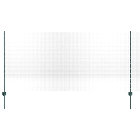vidaXL Recinzione in Rete Saldato con 22 Pali U Verde 1.2x50 m Acciaio