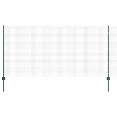 vidaXL Recinto in Rete Saldato con 22 Pali U Verde 1,2x50 m Acciaio