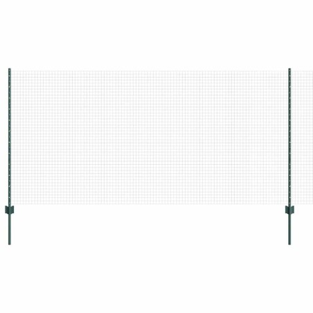 vidaXL Recinto in Rete Saldato con 22 Pali U Verde 1,2x50 m Acciaio