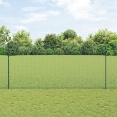 vidaXL Recinzione in Rete Saldato con 22 Pali U Verde 1.4x50 m Acciaio