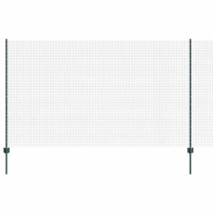 vidaXL Recinzione in Rete Saldato con 22 Pali U Verde 1.4x50 m Acciaio