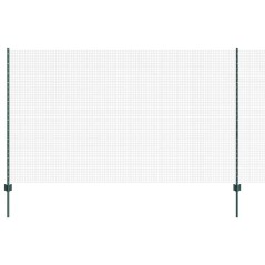 vidaXL Recinzione in Rete Saldato con 22 Pali U Verde 1.4x50 m Acciaio