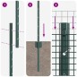 vidaXL Recinzione in Filo Saldato con 22 Post U Verde 1.5x50 m Acciaio