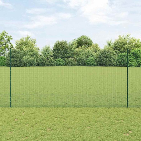 vidaXL Recinzione in rete saldata con 22 pali a U Verde 1.5x50 m Acciaio