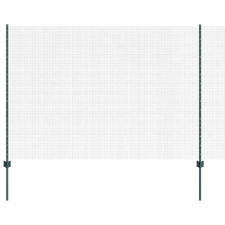 vidaXL Recinzione in rete saldata con 22 pali a U Verde 1.5x50 m Acciaio