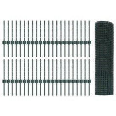 vidaXL Recinzione in Filo Saldato con 44 Post U Verde 0.4x100 m Acciaio