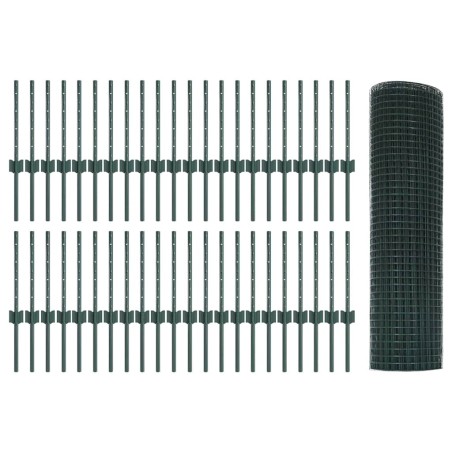 vidaXL Recinzione in Filo Saldato con 44 Post U Verde 0.4x100 m Acciaio