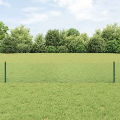 vidaXL Recinto in Rete Saldata con 44 Pali U Verde 0.4x100 m Acciaio