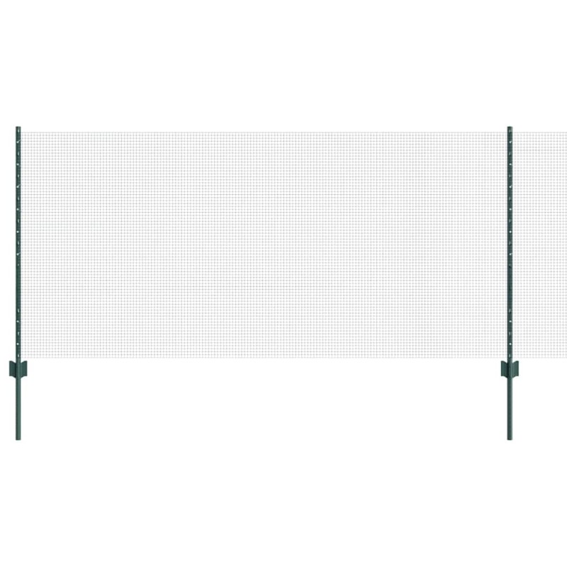 vidaXL Recinzione in Rete Saldata con 44 Pali U Verde 1x100 m Acciaio vidaXL Recinzione in Rete Saldata con 44 Pali U Verde 1x100 m Acciaio
