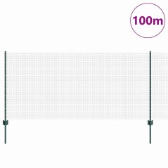 vidaXL Recinzione in Rete Saldato con 44 U Post Verde 1x100 m Acciaio