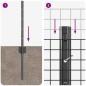 vidaXL Recinzione in Filo Saldato con 5 U Post Grigi 0.4x10 m Acciaio vidaXL Recinzione in Filo Saldato con 5 U Post Grigi 0.4x10 m Acciaio