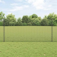 vidaXL Recinzione in Filo Saldato con 10 Post Grigi 1,2x10 m in Acciaio