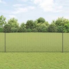 vidaXL Recinzione in Filo Saldato con 10 Pali U Grigia 1.4x10 m Acciaio