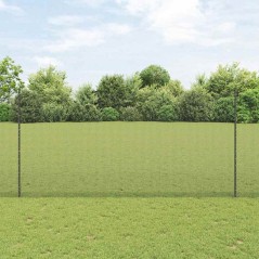 vidaXL Recinzione in Rete Saldatura con 10 Pali U Grigio 1.5x10 m Acciaio