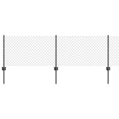 vidaXL Recinzione in Rete Saldato con 11 Pali U Grigio 0.4x25 m Acciaio