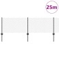 vidaXL Recinzione in Rete Saldato con 11 Pali U Grigio 0.4x25 m Acciaio vidaXL Recinzione in Rete Saldato con 11 Pali U Grigio 0.4x25 m Acciaio